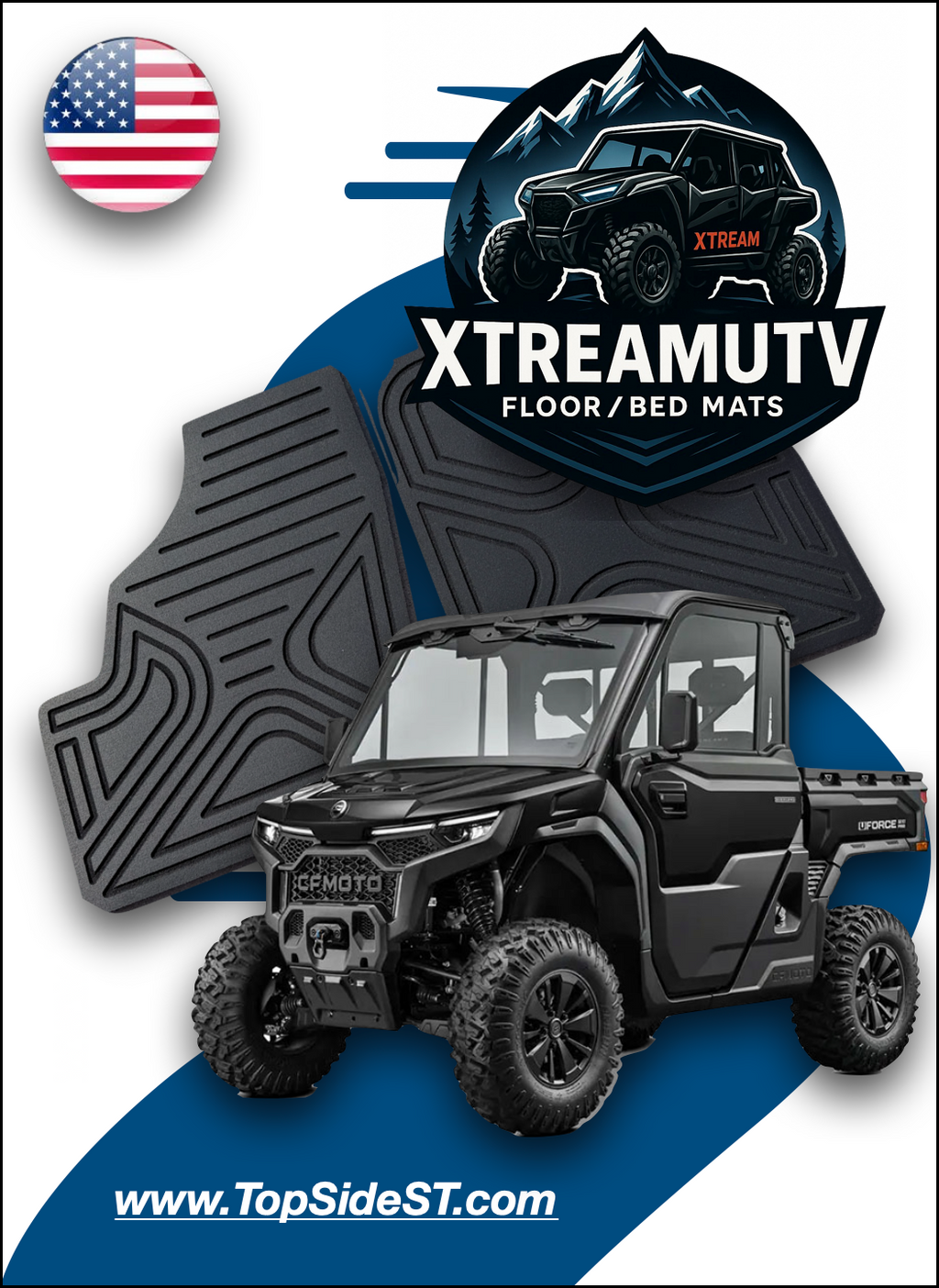 CFMOTO U10 PRO & XL Highland HD 9mm Rubber Mats (2025 - current)