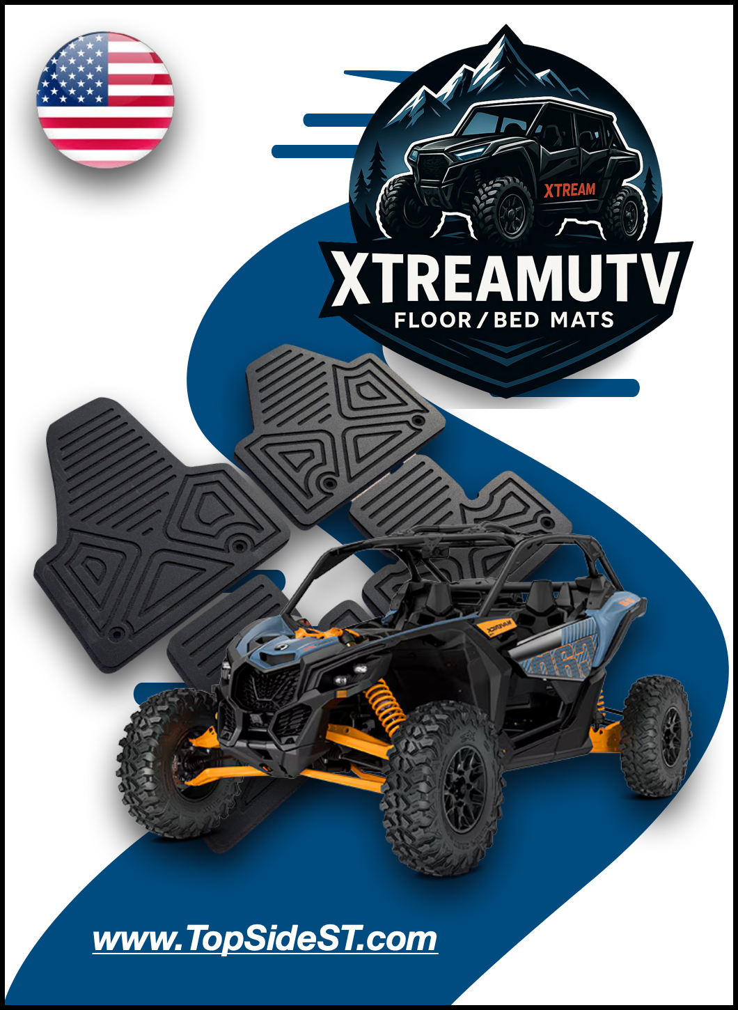 CAN-AM Maverick X3 HD 9mm Rubber Mats (2016 - current)