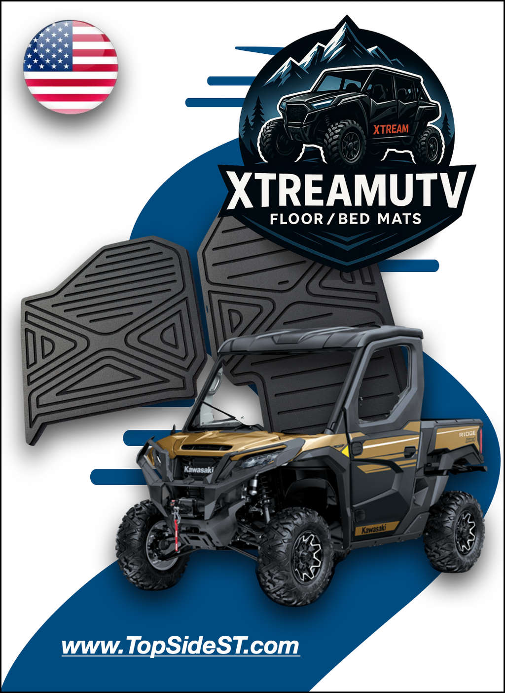 Kawasaki RiDGE HD 9mm Rubber Mats (2024 - current)