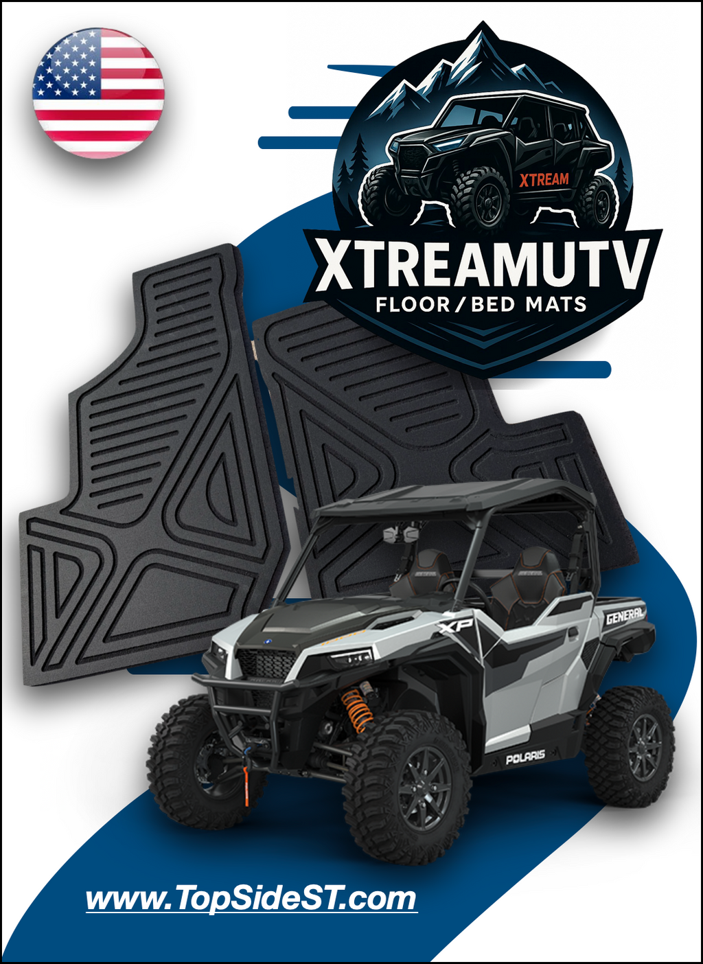 Polaris General XP1000 HD 9mm Rubber Mats (2019 - current)