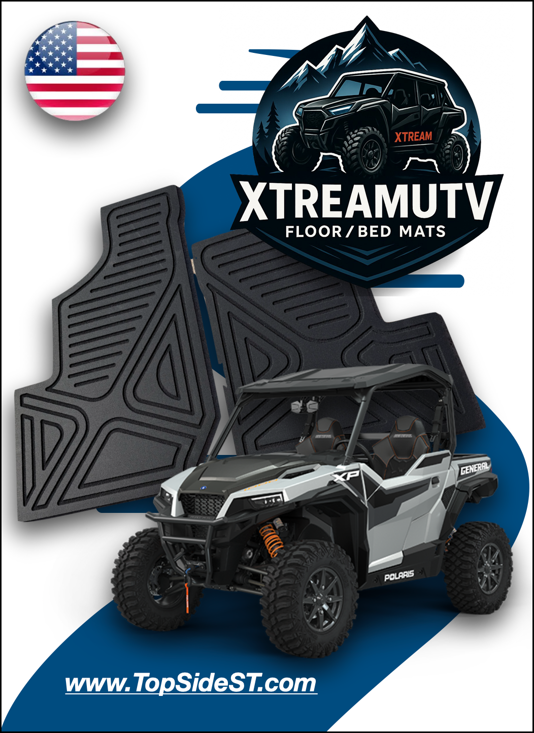Polaris General XP1000 HD 9mm Rubber Mats (2019 - current)