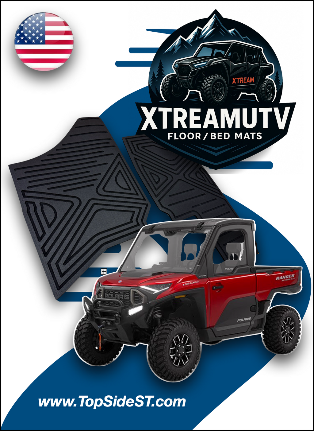 Polaris Ranger 1500XD HD 9mm Rubber Mats (2024 - Current)